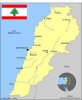 La carte avec le drapeau du Liban